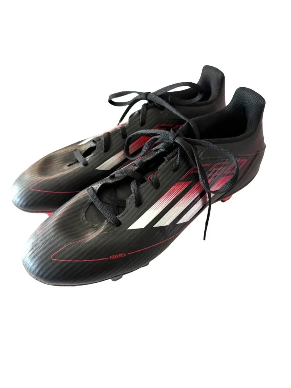 Adidas F50 League Soccer Cleats 9.5 US Mens Fiberskin Black Red Lightweight FG